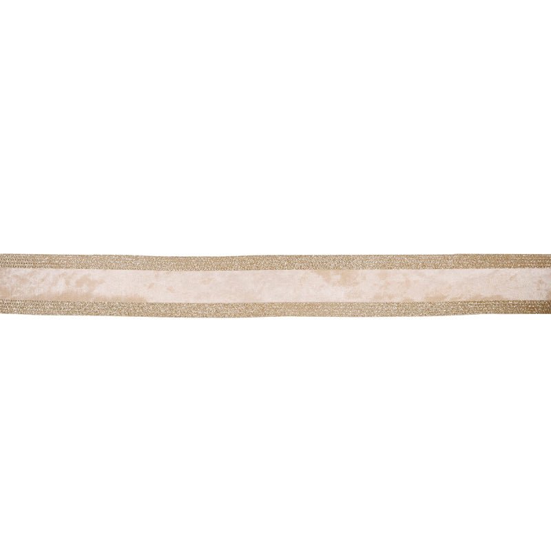 6.3 CM DUSTY PINK AND CHAMPAGNE DOUBLE STRIPED VELVET RIBBON - Pure Apotheca
