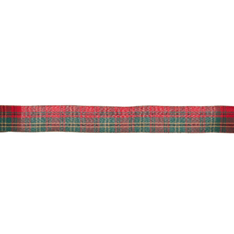 6.3 CM RED AND GREEN VELVET TARTAN RIBBON - Pure Apotheca