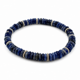 Navy Soladite Stone Gold Disc Bracelet