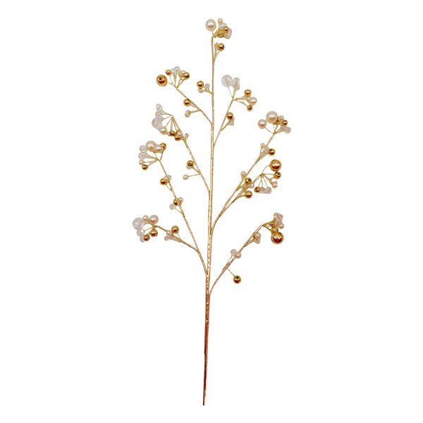 68cm Pearl And Gold Leaf Spray - Pure Apotheca