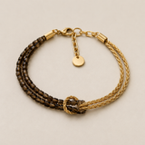 Knotted Crystal Gold Bracelet Black
