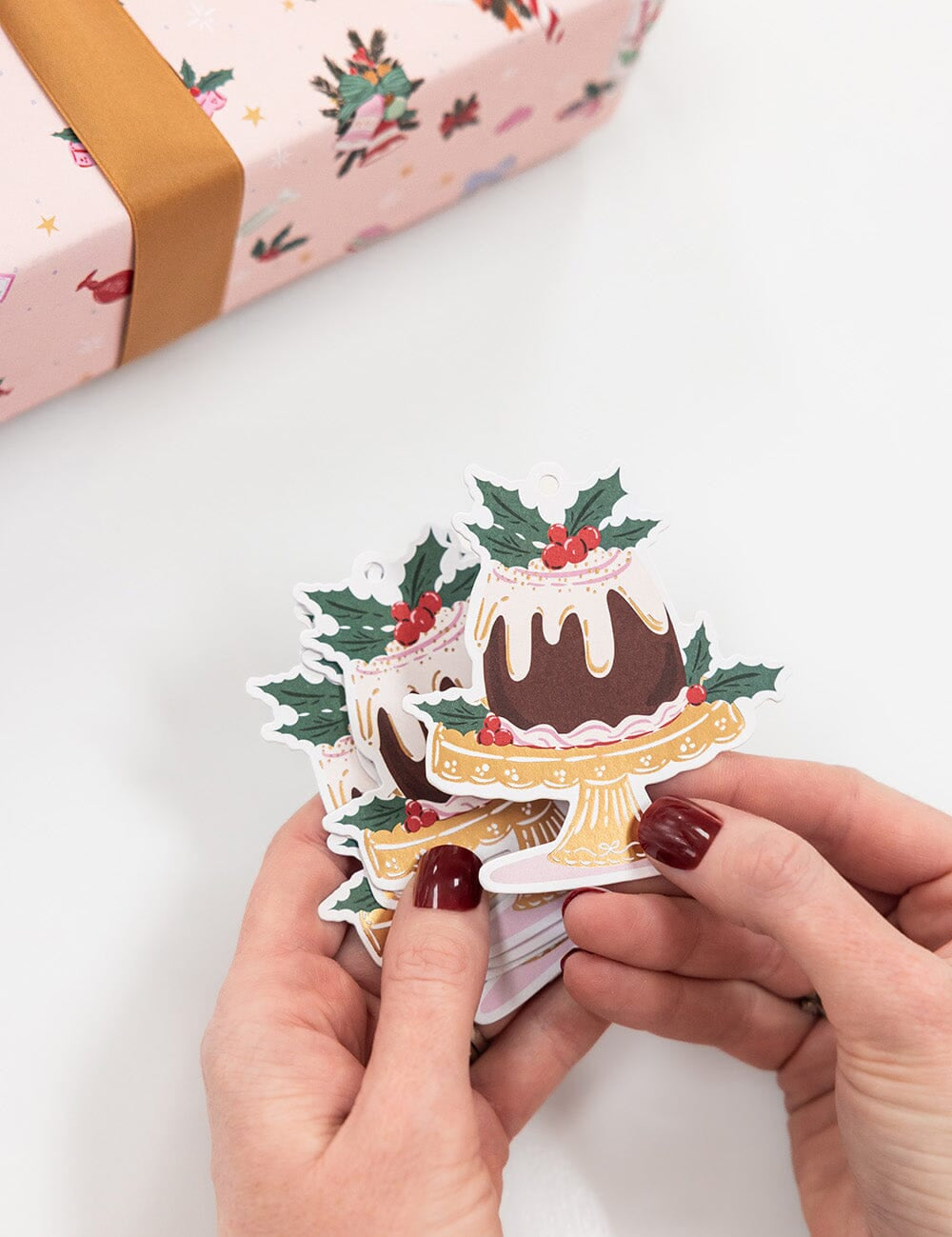 6pk Christmas Gift Tags - Christmas Pudding - Pure Apotheca
