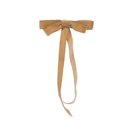 6PK TAN VELVET CLASSIC BOWS - Pure Apotheca