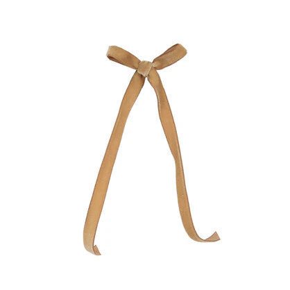 6PK TAN VELVET SKINNY BOWS - Pure Apotheca