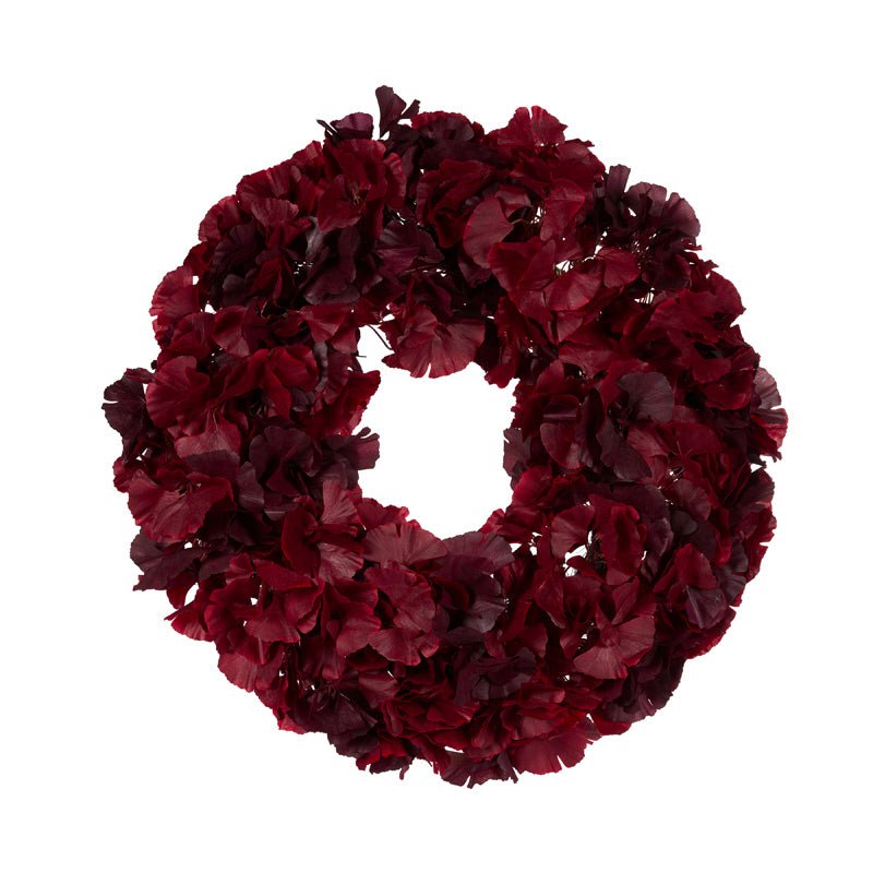 70 CM Burgundy Ginkgo Wreath - Pure Apotheca