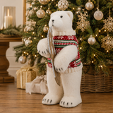 Fair Isle Knit Standing Polar Bear 56cm