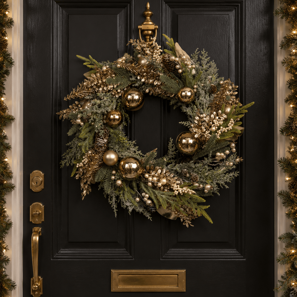 70cm Champagne Berry Bauble Wreath - Pure Apotheca