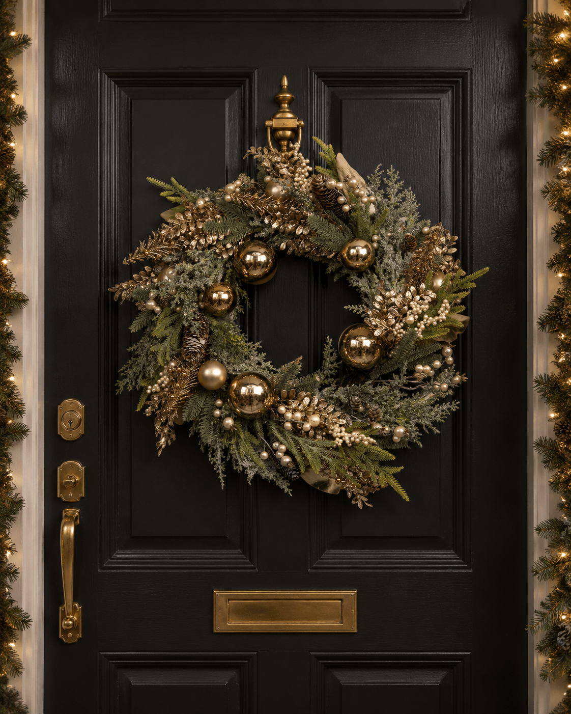70cm Champagne Berry Bauble Wreath - Pure Apotheca
