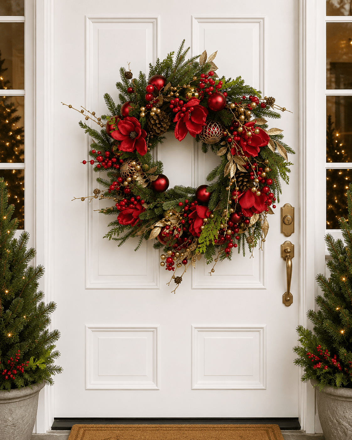 70cm Red & Gold Exquisite Wreath - Pure Apotheca