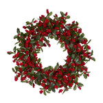 71 CM NATURAL HOLLY BERRY FOLIAGE WREATH - Pure Apotheca