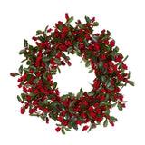 71 CM NATURAL HOLLY BERRY FOLIAGE WREATH - Pure Apotheca