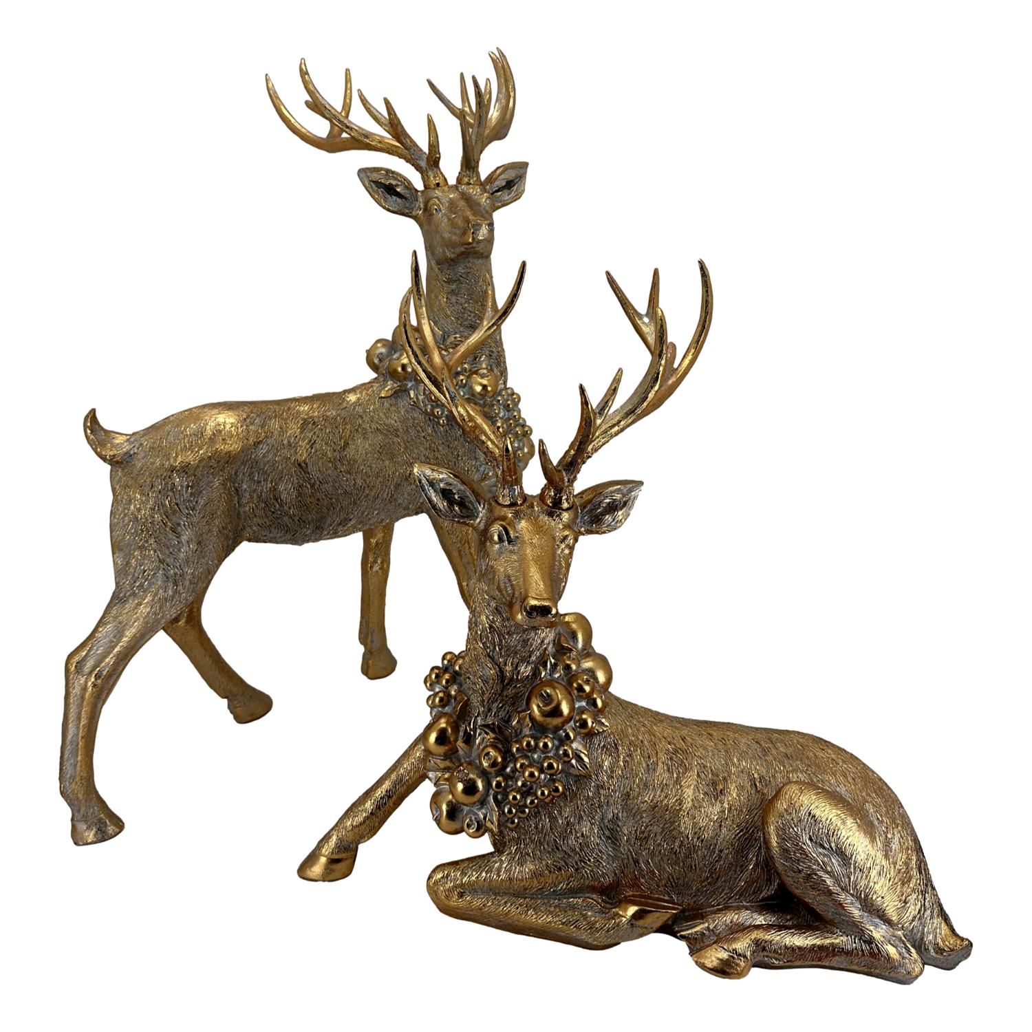 72CM GOLD SITTING DEER - Pure Apotheca