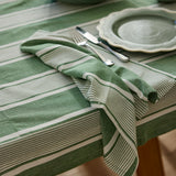 AVERY SPRUCE GREEN STRIPE TABLECLOTH 150X230CM