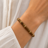 Jasper Natural Stone Gold Disc Bracelet