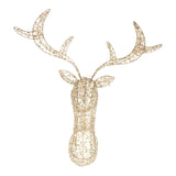 90cm Illuminated Gold Beaded Reindeer Head 600 LED - Pure Apotheca