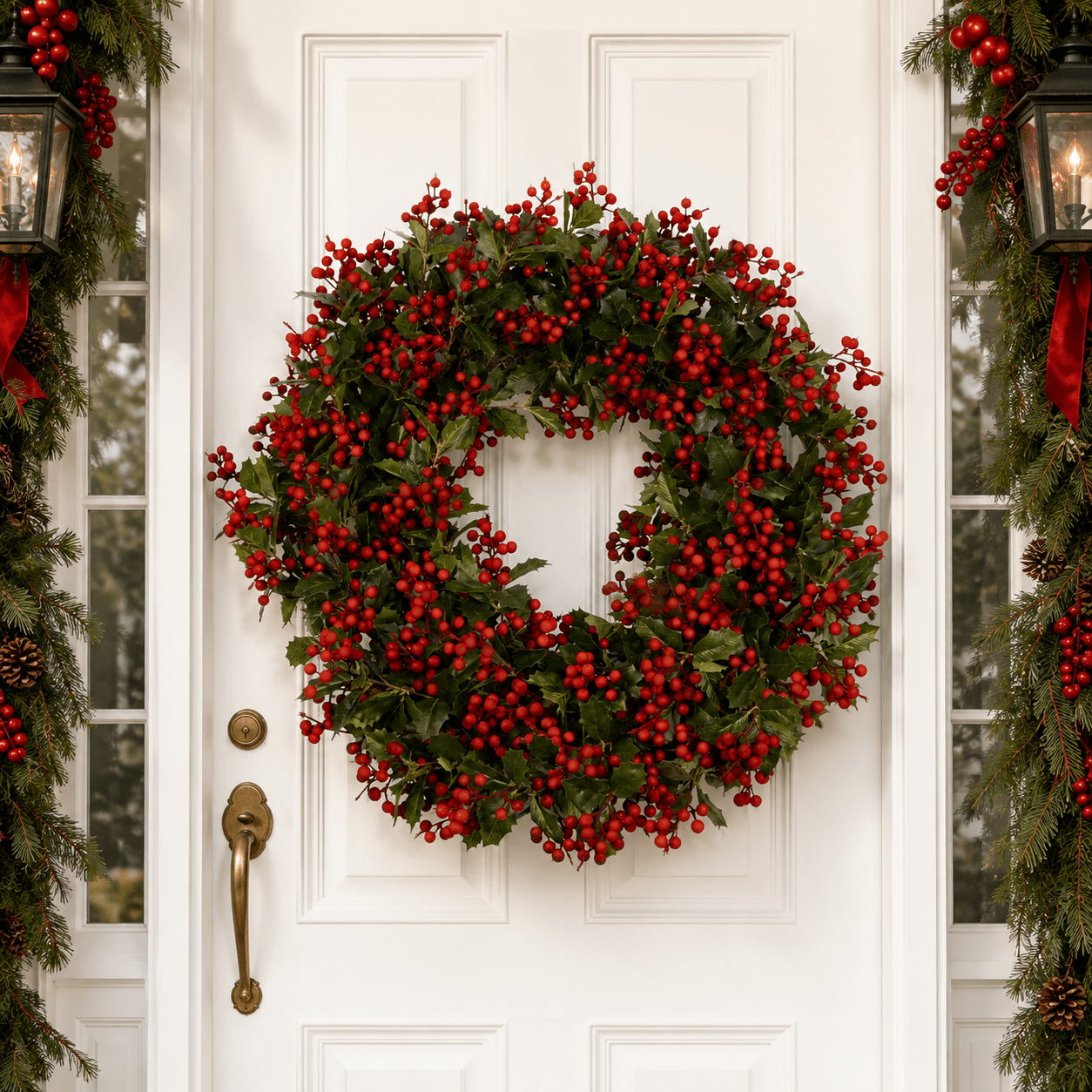 90cm Red Berry Wreath - Pure Apotheca