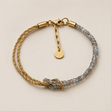 Knotted Crystal Gold Bracelet Smoke
