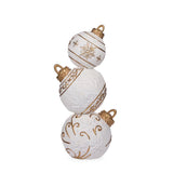 92 CM WHITE AND GOLD SNOWFLAKE BAUBLE STACK - Pure Apotheca