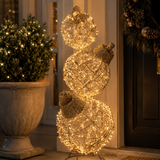 87cm Illuminated Gold Beaded Bauble Stack 600 LED