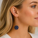Dalmatia Spotted Navy Blue Earrings