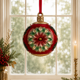 Vintage Red Round Bauble XL Hanging 38cm
