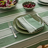 AVERY SPRUCE GREEN STRIPE NAPKIN SET/4