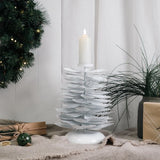 Lune Pinecone Candlestick Holder White Small