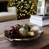 Amina Glass Bauble Green/Gold