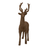 Natural Faux Rattan Standing Deer 43cm