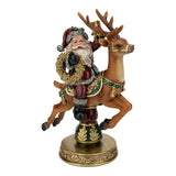 Traditional Santa on Deer Carousel 28cm