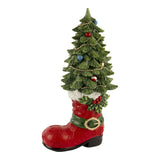 Vintage Traditional LED Christmas Tree in Santa Boot 38cm