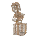 75cm Illuminated Gold Beaded Gift Stack 350 LED