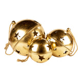 Set of 3 Large Round Gold Bells on Rope