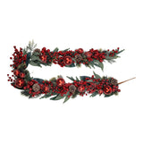 180cm Red Berry Pinecone Iced Bauble Garland