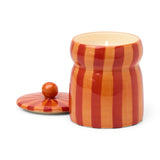 Cabana Christmas Red/Coral Striped Candle - Spiced Apple 185g