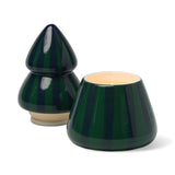 Cabana Christmas Green Navy Striped Tree Candle - Balsam Fir 255g