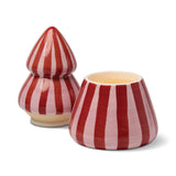 Cabana Christmas Red Pink Striped Tree Candle - Pink Peppermint 255g