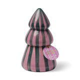 Cabana Christmas Pink Green Striped Tree Candle - Cinnamon & Clove 255g