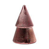 Holiday Pink Ribbed Mercury Stacked Tree Candle - Pink Peppermint 200g