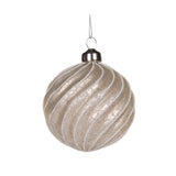 MATTE ANTIQUE SILVER SWIRL BAUBLE