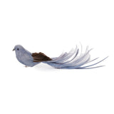 STONE NATURAL FEATHER CLIP BIRD