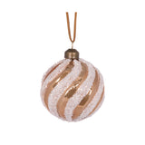 FROSTED GINGERBREAD SWIRL BAUBLE