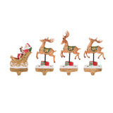 4 ASST SANTA SLEIGH STOCKING HOLDERS
