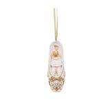 2 ASST WHITE AND GOLD BALLET SLIPPERS HANGING