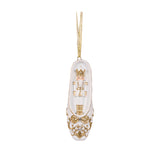 2 ASST WHITE AND GOLD BALLET SLIPPERS HANGING