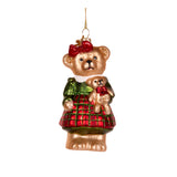 GIRL BEAR GLASS ORNAMENT