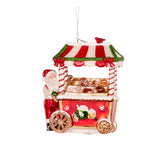 CHRISTMAS CART GLASS ORNAMENT