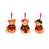 3 ASST CERAMIC TEDDY BEAR ORNAMENTS