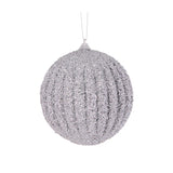 SILVER TEXTURED RIB BAUBLE