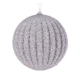 XL SILVER TEXTURED RIB BAUBLE
